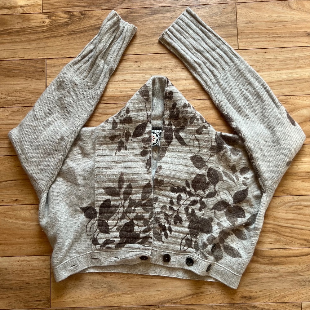 Lydia Hirscher upside down lambswool and angora cardigan